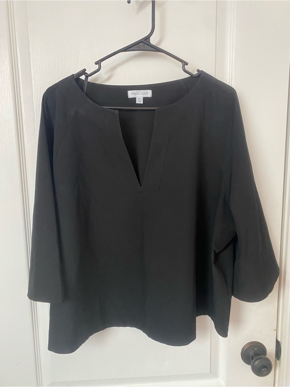 Prologue Black Split V-Neck Tunic Top